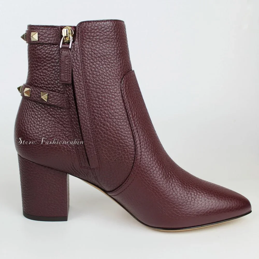 NEW Valentino Garavani Rockstud Leather Booties